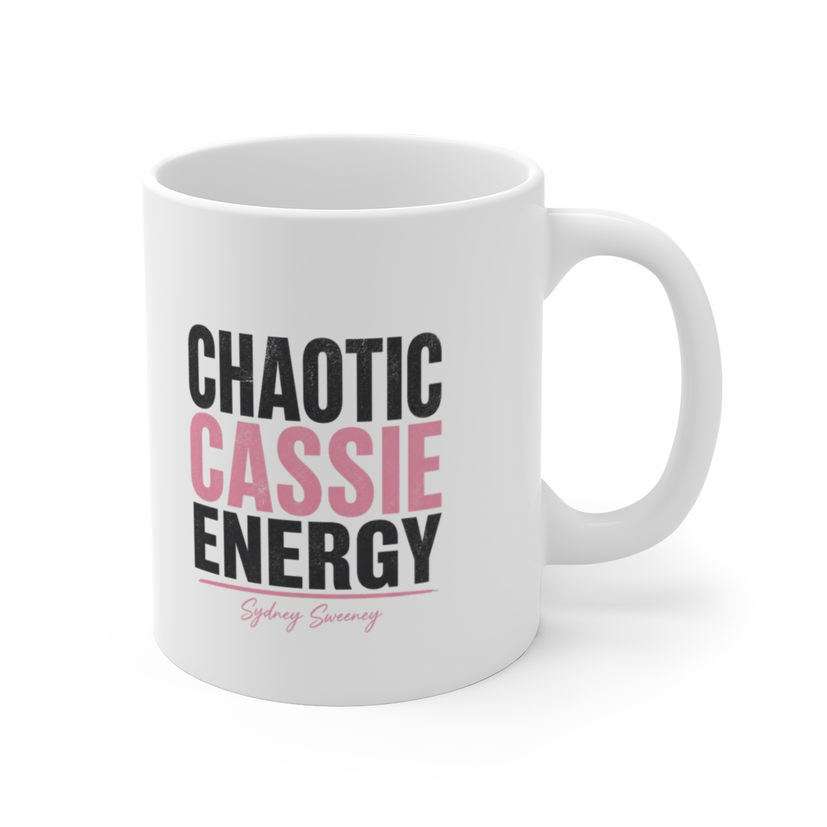 Sydney Sweeney "CHAOTIC CASSIE ENERGY" White Mug